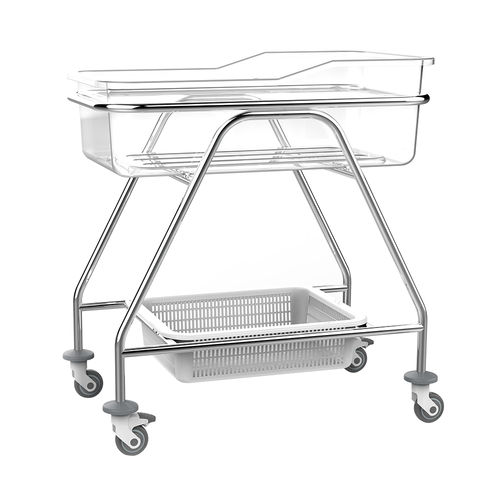 带滑轮医用婴儿床 - SS-HS-A05-II - Shandong HESOURCE Medical Equipment - 高度固定 / 带收纳 / 不锈钢
