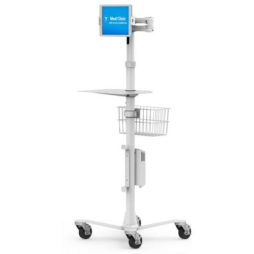关节型医用设备支架 - Universal Medical Rolling Cart - Rise Freedom Extended Cling - Maclocks / Compulocks - 高度可调节 / 用于监测仪 / 医用