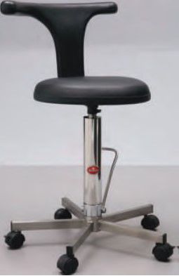 医用圆凳 - AD-261.H - DUMAN HOSPITAL FURNITURE - 旋转式 / 液压 / 带椅背