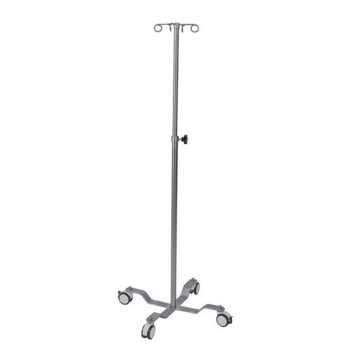 带滑轮输液架 - AD-241.P020 - DUMAN HOSPITAL FURNITURE - 2 个钩子 / 不锈钢