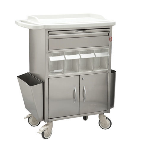 麻醉推车 - AD-850.10 - DUMAN HOSPITAL FURNITURE - 用于药物 / 不锈钢 / 1 屉式
