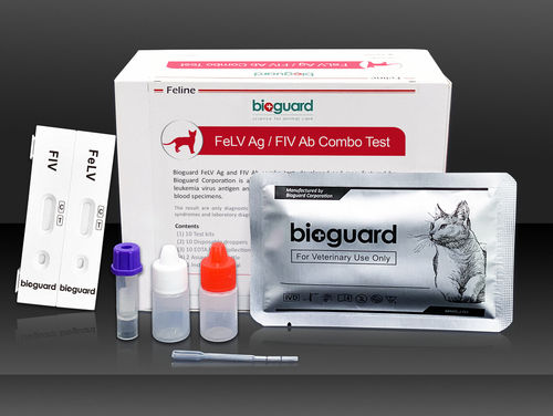 白血病快速诊断检测 - FeLV Ag / FIV Ab Combo - Bioguard corporation - 用于猫科动物 / 血清 / 等离子