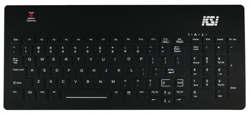 带数字键区医用键盘 - KSI-1801 SX B - Key Source International - 带国际钥匙布局 / 硅胶 / LED背光