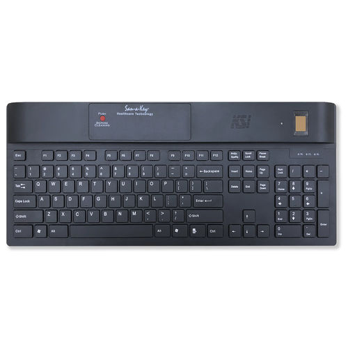 带数字键区医用键盘 - KSI-1700 SX FFFB - Key Source International - 带国际钥匙布局 / 生物特征 / 防感染