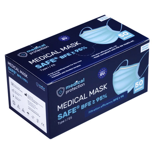 棉质防护口罩 - SAFE® type I ES  - Medical Protection - 聚酯 / 半面罩 / 成人