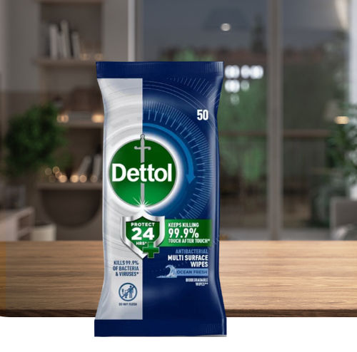 地板和表面清洁湿巾 - Dettol - 50个