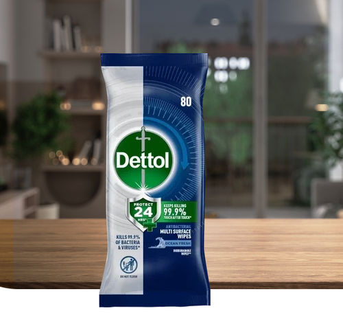 地板和表面清洁湿巾 - Dettol - 80个