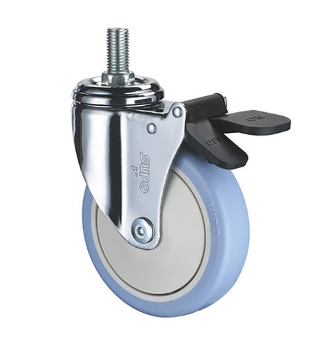 聚氨酯轮子 - 1M-C01-02D-100-271 - Zhongshan Xiangrong Caster Manufacturing Co.,Ltd - 带制动装置 / 旋转