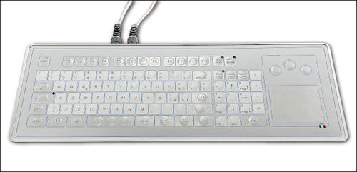 带触摸板键盘 - KT-96-TM-04 - K-Tronic - 铝制 / USB / 抗菌
