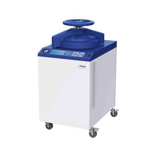 饱和蒸汽医用灭菌器 - HRLM-80 - Haier Biomedical - 带滑轮 / 自动