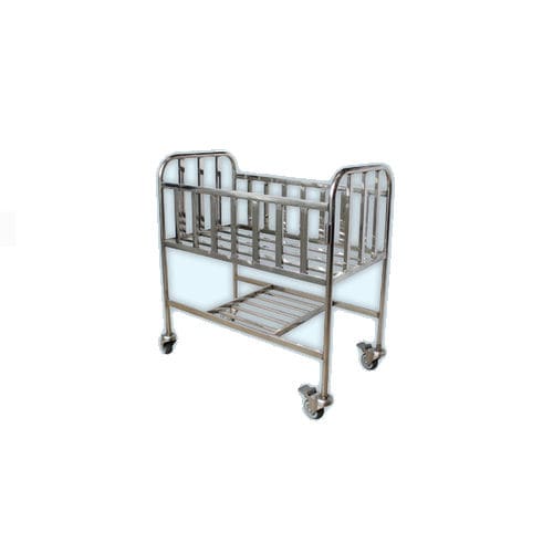 高度固定医用婴儿床 - MC-11 - jia mei medical products co.,ltd - 带滑轮 / 带收纳 / 不锈钢