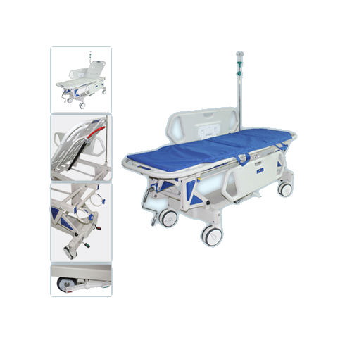病人转移担架车 - TS-1 - jia mei medical products co.,ltd - 手动 / 可调高度 / 椅背可调