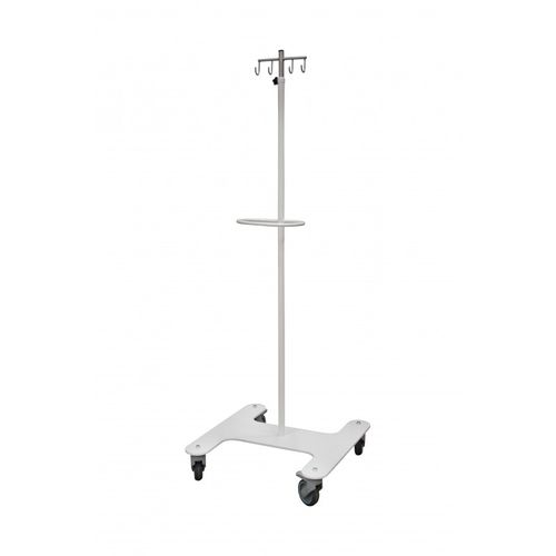 带滑轮输液架 - EROND - 4 个钩子 / 不锈钢 / 带注射泵支架