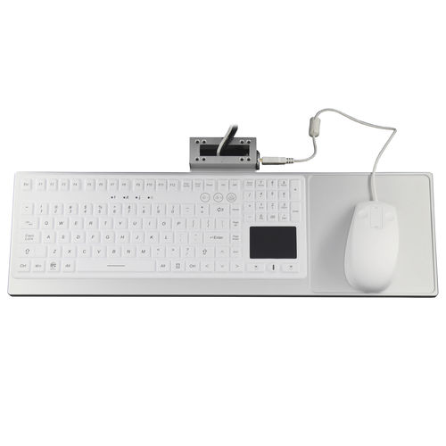 带触摸板医用键盘 - ATM-ORK06 - Shezhen AITmon Technology Co,.Ltd - 带数字键区 / 硅胶 / 铝制