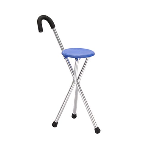 三脚行走拐杖 - KR911L - Zhenjiang Kangrui Rehabilitation Equipment Co., Ltd. - 折叠 / 带座椅
