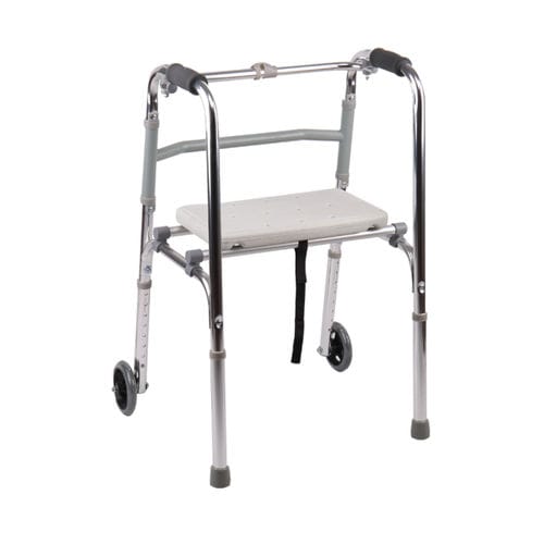 双轮助行器 - KR9125L - Zhenjiang Kangrui Rehabilitation Equipment Co., Ltd. - 可调高度 / 带座椅 / 可折叠