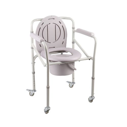 带扶手淋浴椅 - KR696  - Zhenjiang Kangrui Rehabilitation Equipment Co., Ltd. - 带轮 / 带便孔 / 带桶