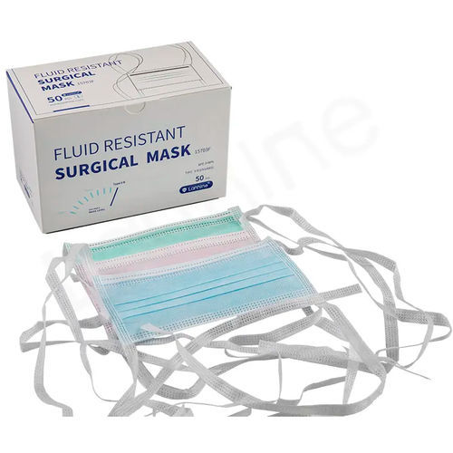 EN14683手术口罩 - 15703F - Zhejiang Lanhine Medical Products - 成人 / 50个每盒 / 蓝色