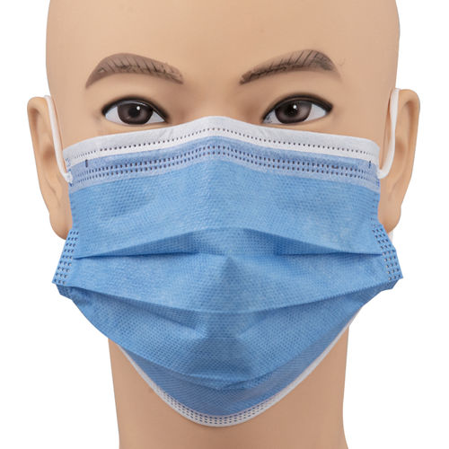 ASTM标准手术口罩 - 15604F - Zhejiang Lanhine Medical Products - 成人 / 50个每盒 / 蓝色