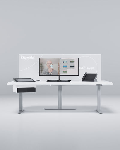 视频会议远程医疗推车 - TeleCockpit - KHYMEIA S.R.L. - 安全 / 心电图 / 带脉搏血氧测定仪