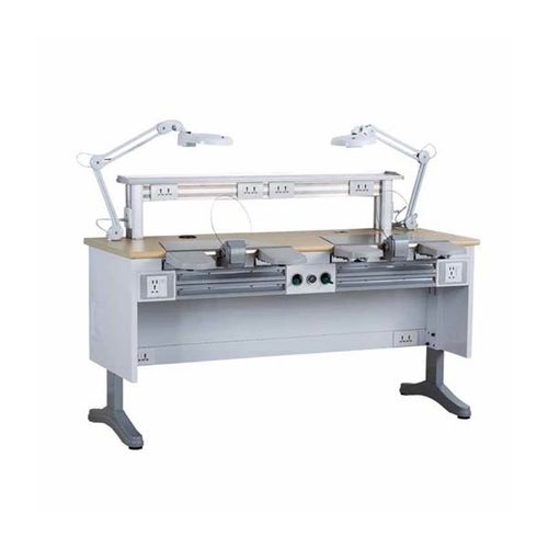 牙科实验室工作台 / 带照明 - JT-55 - Tangshan UMG Medical Instrument - 带搁板 / 双 / 台面式