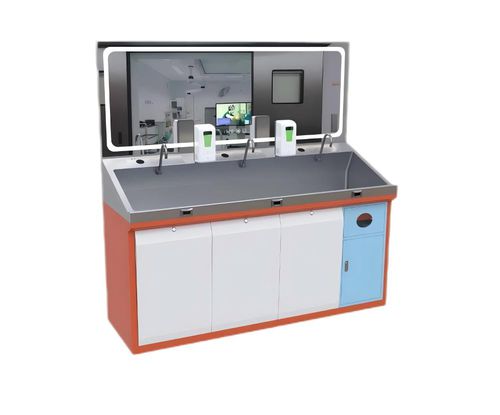3台式外科洗手池 - FY-FSC01 - Jiangsu Fuyou Medical - 不锈钢 / 电子控制 / 带皂液器