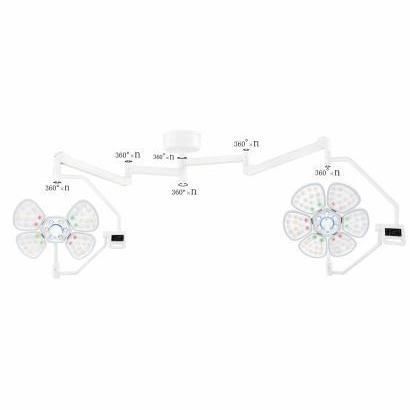 吊顶无影灯 - FY-LED6+4 - Jiangsu Fuyou Medical - LED / 用于手术室 / 2臂式
