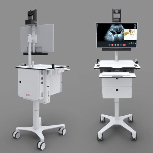 视频会议远程医疗推车 - Comitas e- Health - 电池驱动 / 心电图 / 带有听诊器