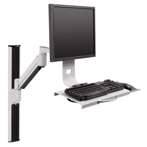 医用电脑工作站 - HM-WT002 - HAT Collective Healthcare (CompuCaddy) - 手提电脑用 / 壁挂 / 可调高度
