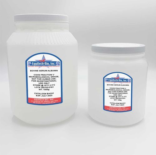 牛血清白蛋白试剂 - BAC61 series - Equitech-Bio, Inc. - 用于微生物学 / 组织 / 粉末