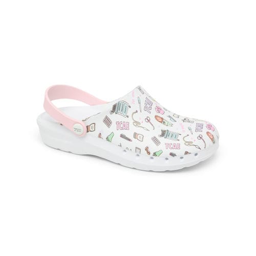 女式医用拖鞋 - ODEN PRINT ENFERMERA - Suecos Footwear - 防水 / 抗菌 / 粉色
