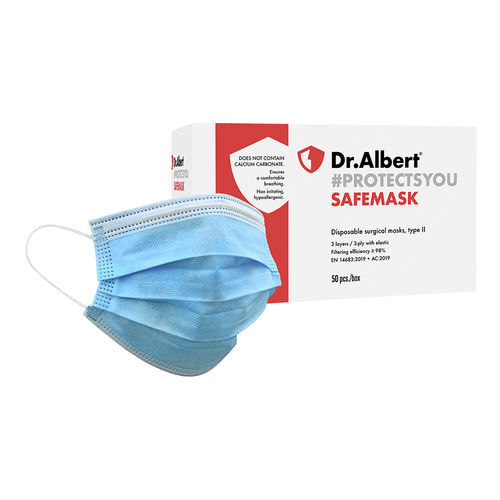 II型手术口罩 - Dr.Albert® - Techtex Ltd Romania - 聚丙烯 / 无玻璃纤维 / 成人