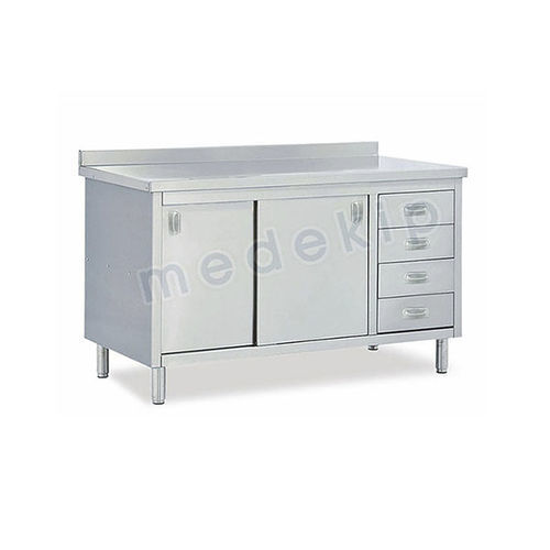长方形办公桌 - MED 1100 – 1107 - Medekip Medical - 4 屉式 / 手动 / 带滑轮