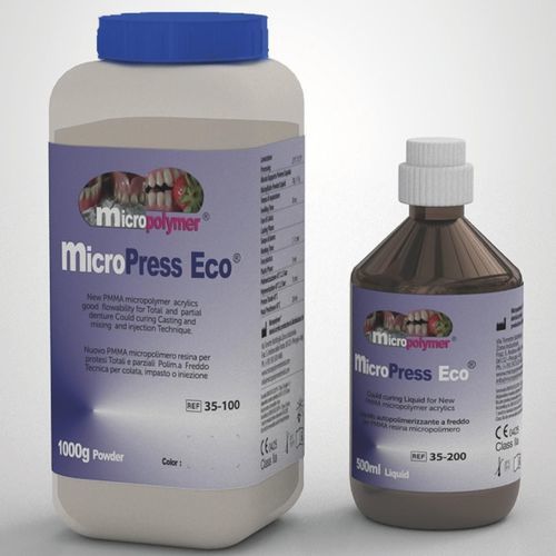 丙烯塑料牙科材料 - micro Press Eco ®  - megadental italia - 树脂材质 / 流动式 / 义齿