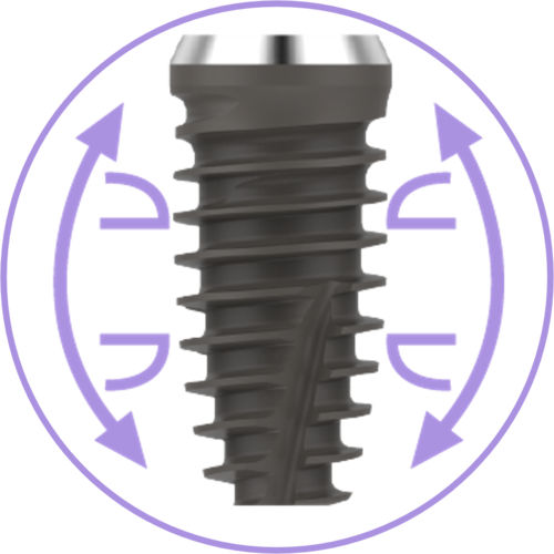 圆柱形牙齿植入物 - TORX++ - Korea Dental Implant Inc - 钛 / 锥形 / 直线型