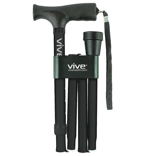 丁字把手行走拐杖 - MOB1001BLK - Vive Health - 折叠