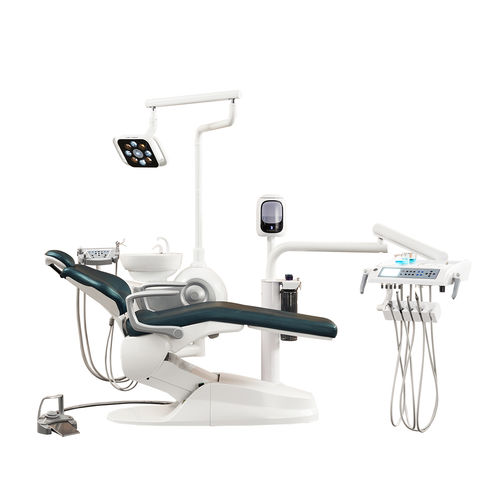 带电动椅牙科治疗设备 - M3  - Foshan Safety Medical Equipment Co., Ltd. - 具有活动头枕 / 带卫生系统 / 带器械架