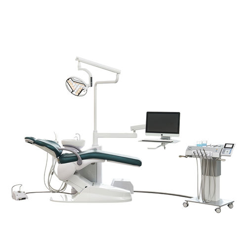 带电动椅牙科治疗设备 - M8  - Foshan Safety Medical Equipment Co., Ltd. - 具有活动头枕 / 带监护仪 / 带卫生系统