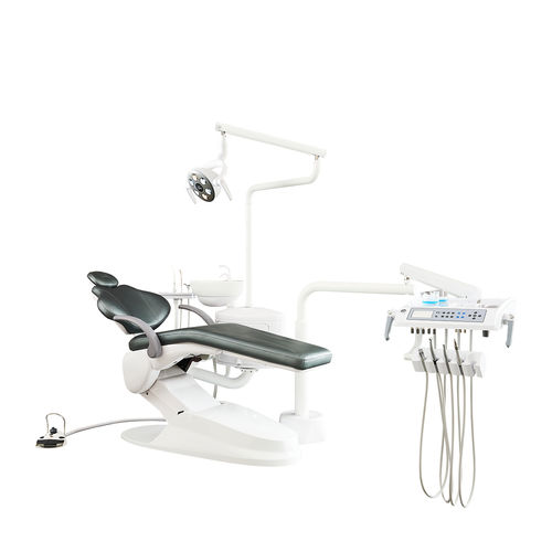 带电动椅牙科治疗设备 - M1+ - Foshan Safety Medical Equipment Co., Ltd. - 具有活动头枕 / 带卫生系统 / 带器械架