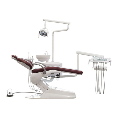 带电动椅牙科治疗设备 - M1  - Foshan Safety Medical Equipment Co., Ltd. - 具有活动头枕 / 带卫生系统 / 带器械架