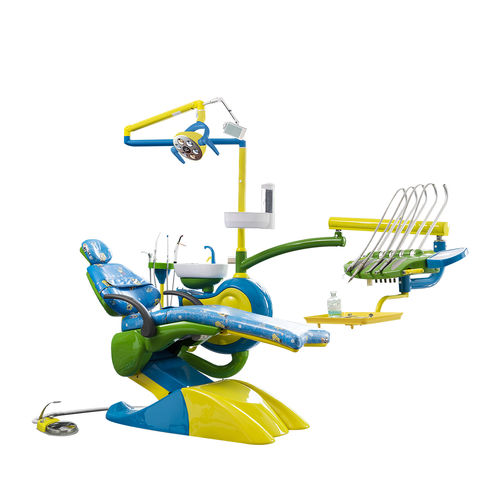 带电动椅牙科治疗设备 - M10 - Foshan Safety Medical Equipment Co., Ltd. - 具有活动头枕 / 带卫生系统 / 带器械架