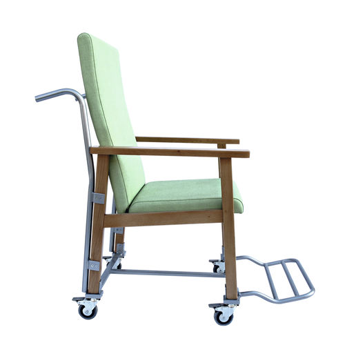 室内患者转运椅 - TRA0005MB - SENIORCARE - 斜躺式 / 人体工学 / 带滑轮