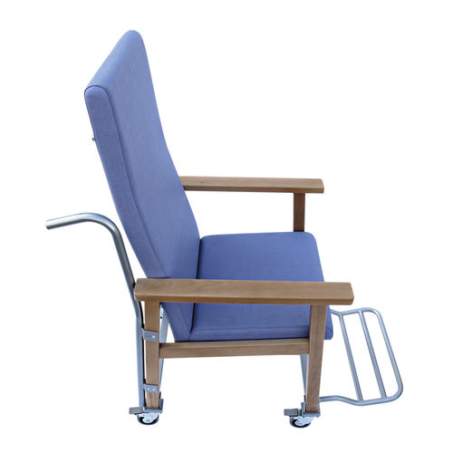 室内患者转运椅 - TRA0007MB - SENIORCARE - 斜躺式 / 人体工学 / 带滑轮