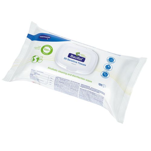 地板和表面清洁湿巾 - Bacillol® 30 Sensitive Green Tissues - BODE Chemie - 120个
