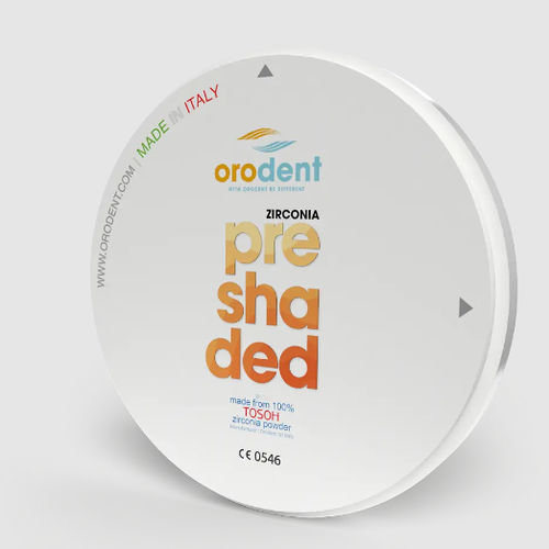 氧化锆牙科材料 - Preshaded - Orodent srl - 用于牙桥 / 用于牙冠 / 牙齿修复