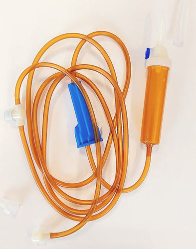 带滴水室输液器 - UV IS + site - Margomed - 带Y型连接器 / 带光线电防护 / 配有不含乳胶的部件