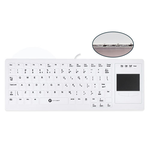 带触摸板医用键盘 - XTRA TOUCH PROTECT KSI-U10120 - GETT Asia Ltd. - 硅胶 / 可水洗 / USB