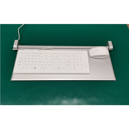 铝制医用键盘 - S520-DT - Guangzhou GT-Interaction Technology Co., Ltd - 防感染 / 抗菌 / 带键盘托盘
