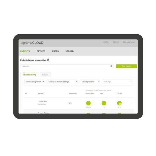 医疗数据管理软件 - prisma CLOUD - Löwenstein Medical Technology GmbH + Co. KG - 安全防护型 / 医用 / 远程医疗