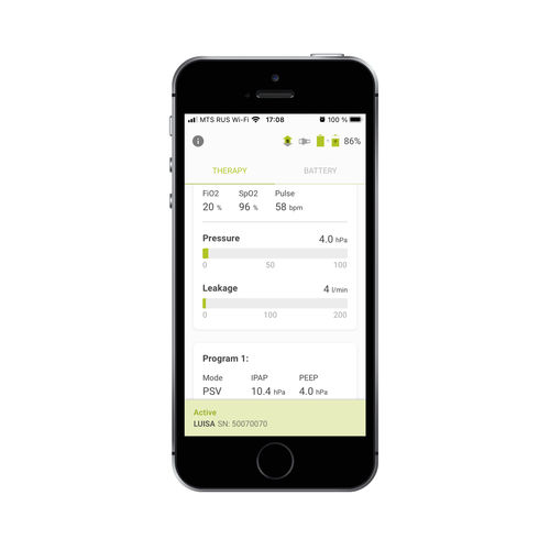 人工通气模拟移动应用 - LUISA  - Löwenstein Medical Technology GmbH + Co. KG - 医用 / Android 安卓 / iOS